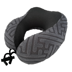 TW261--U-Shaped Travel Neck Pillow with Maze Pattern and Adjustable Strap