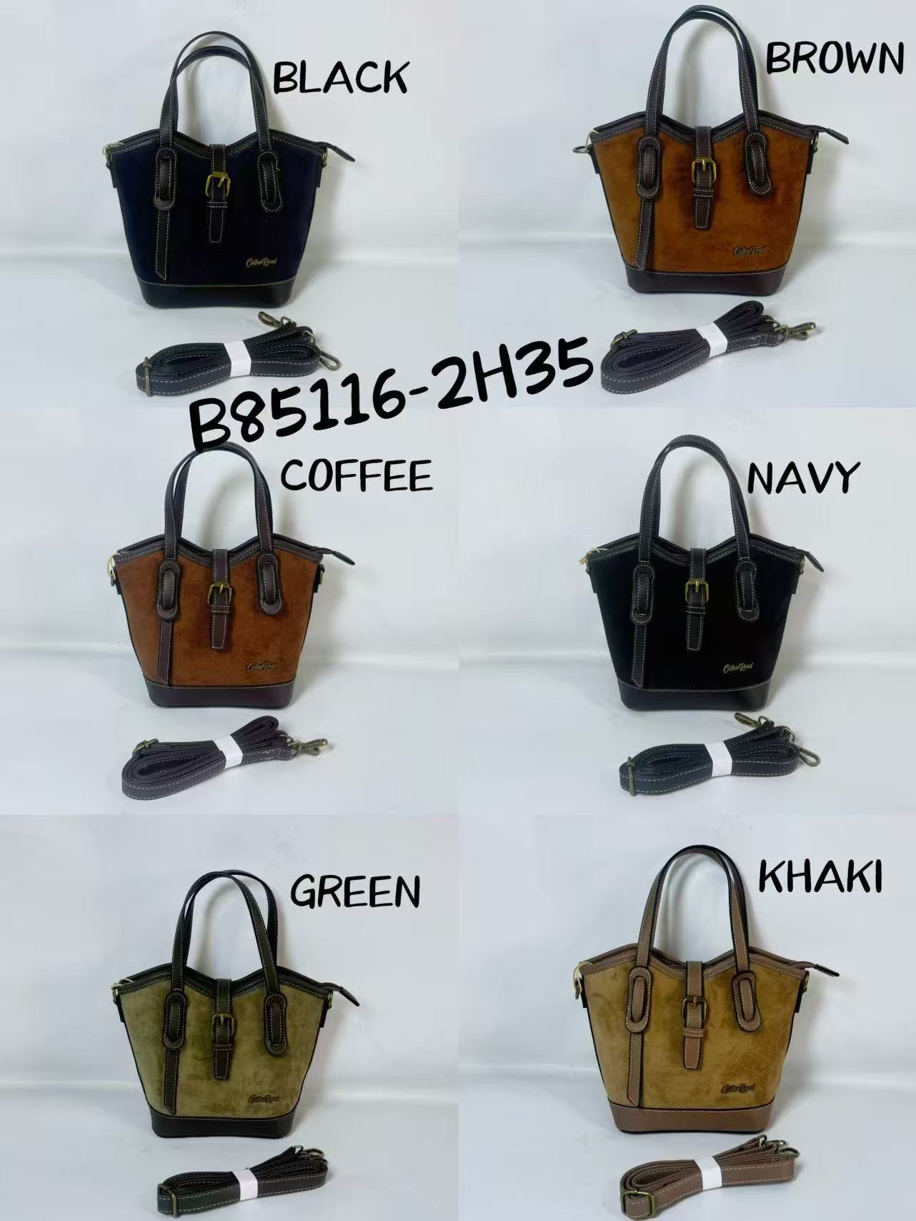 B85116-2H35_2 2026-06-05 Suede-Style Vintage Tote Bag with Crossbody Strap - Image 2